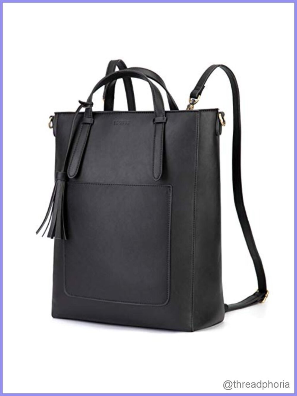 ECOSUSI Convertible Tote Bag Vegan Leather Backpack Purse for Women